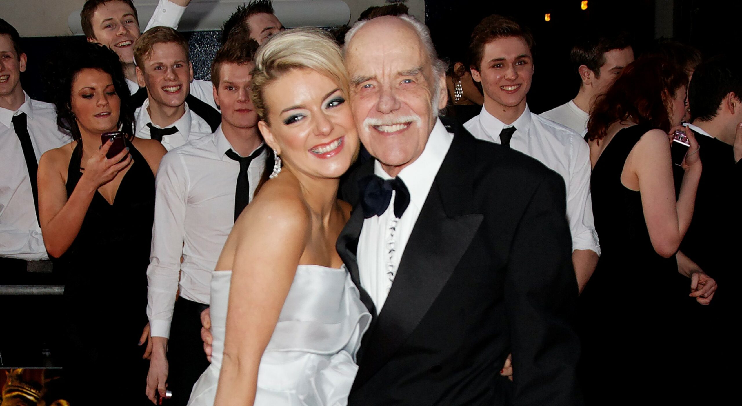 Sheridan Smith smiles with her dad at the Olivier Awards