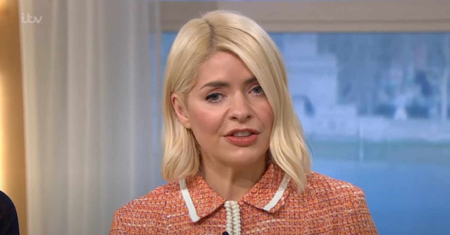 Holly Willoughby wears peach dress on This Morning today