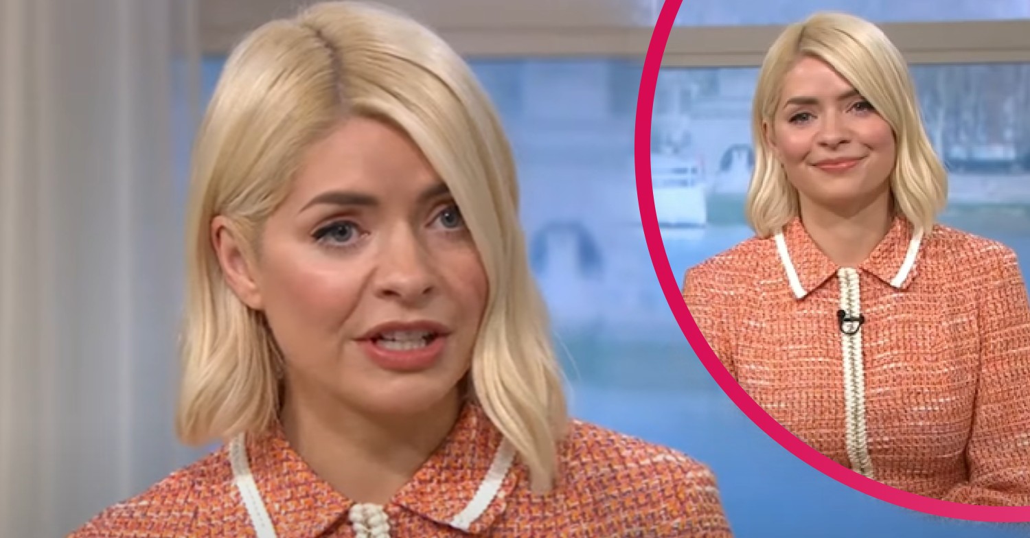 Holly Willoughby wears peach dress on This Morning today
