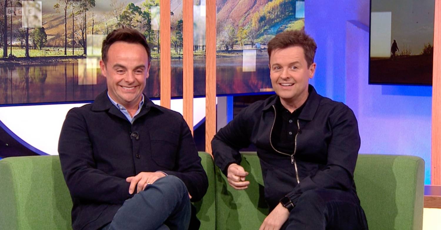 Ant and Dec grinning during a TV interview