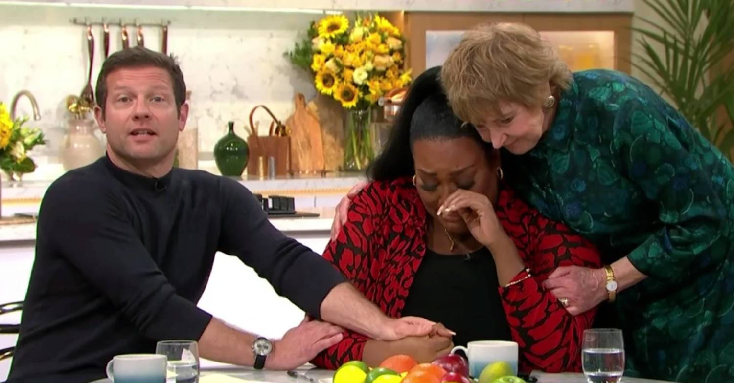 Alison was comforted by Dermot and Deidre on Friday