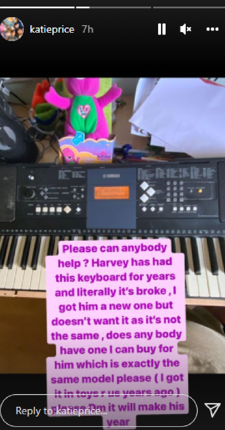 Katie Price plea for Harvey