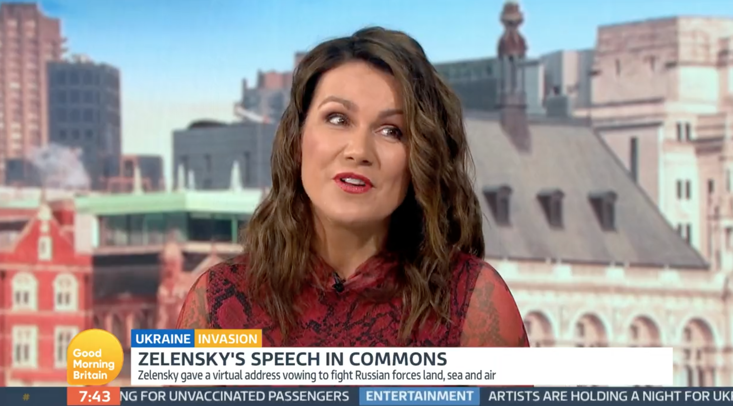 GMB host Susanna Reid in a red dress