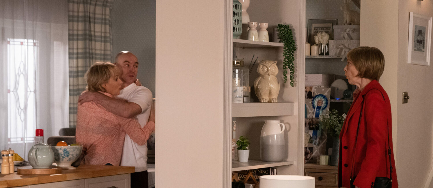 Corrie Sally and Tim prepare to break his sex ban but are interrupted by Elaine