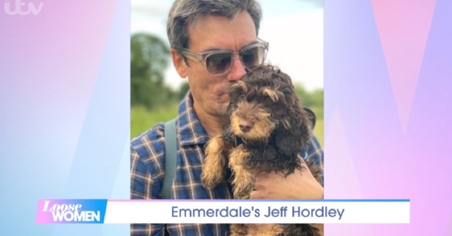 Emmerdale legend Jeff Hordley made his puppy famous on Loose Women (Credit: ITV)