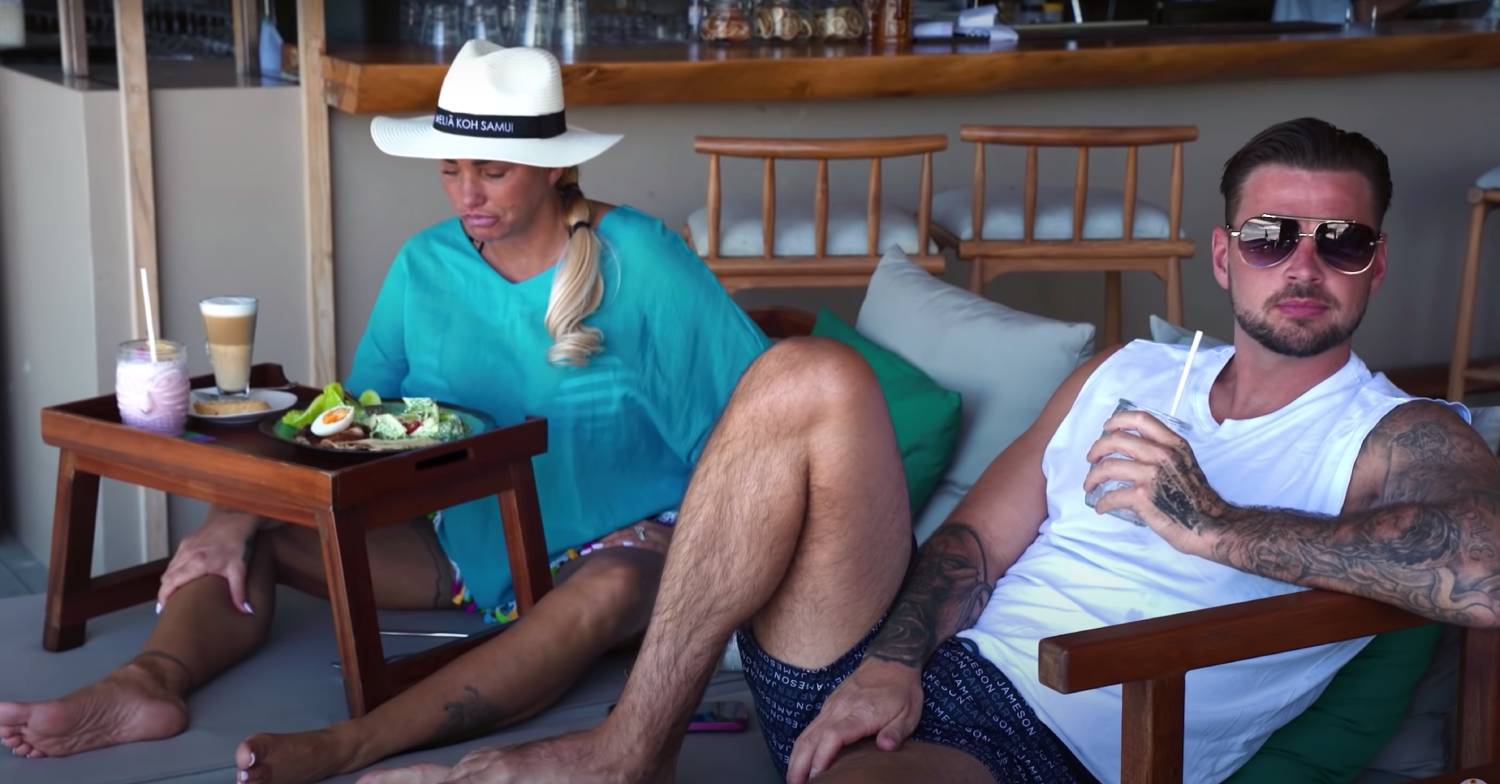 Katie Price has opened up about weight and fitness challenges while on holiday with Carl Woods