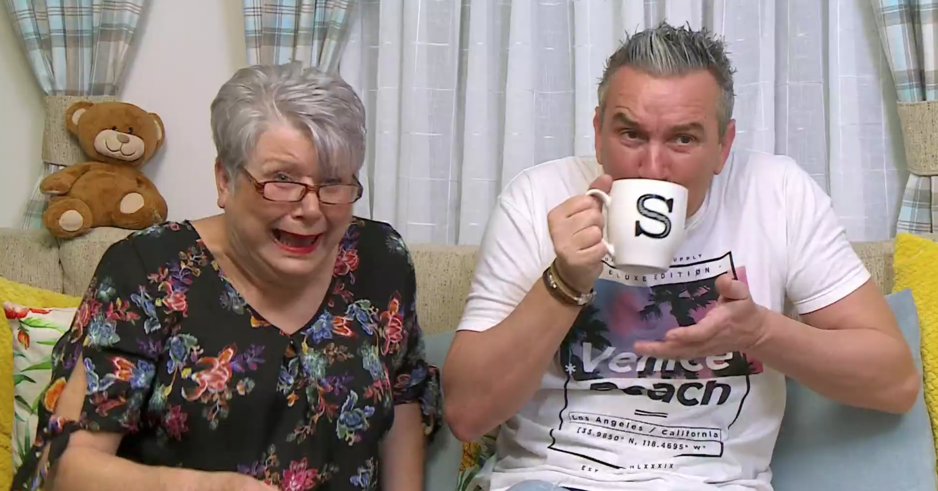 Jenny and Lee from Gogglebox laughing