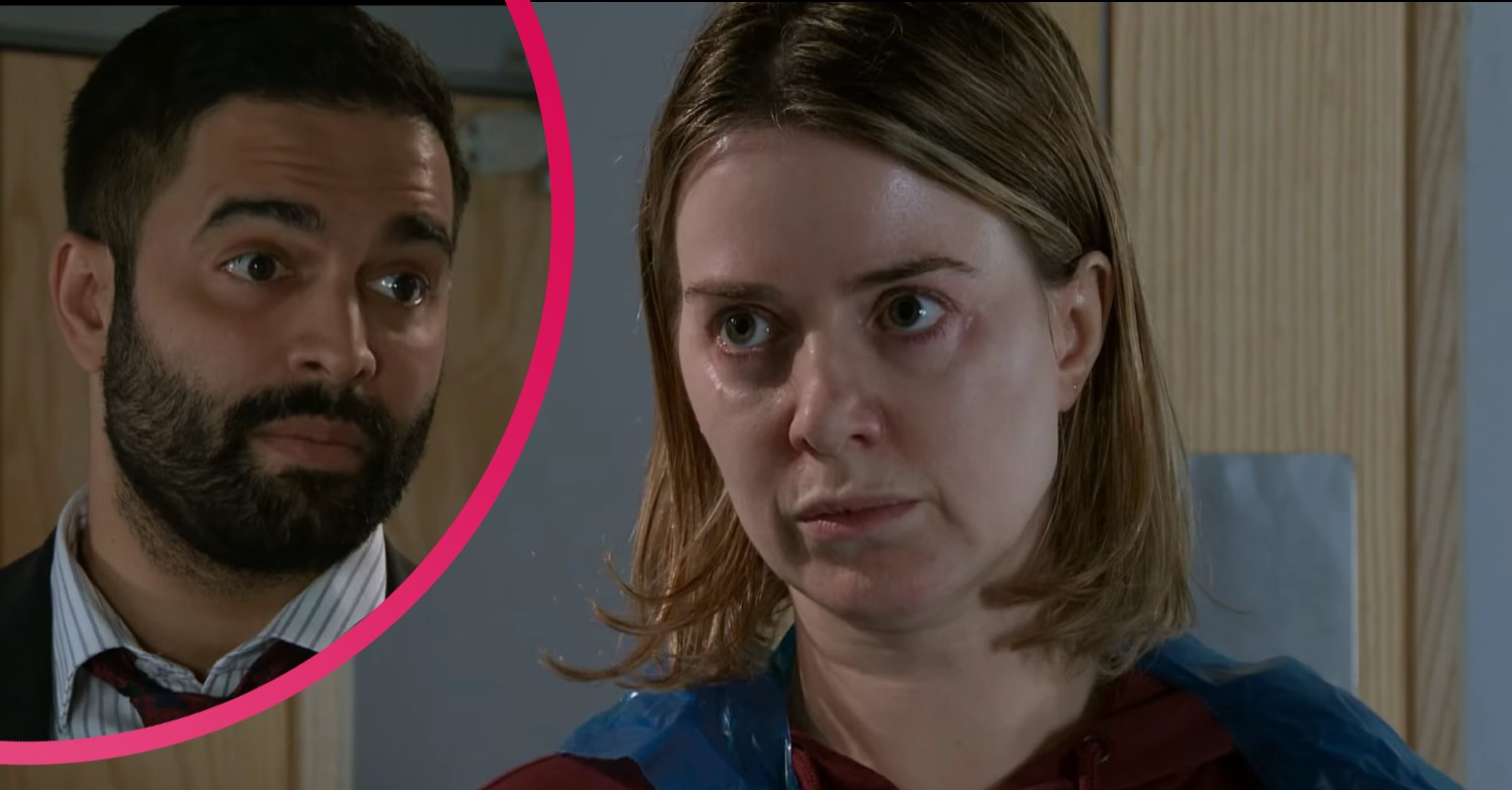 coronation street abi imran looking worried