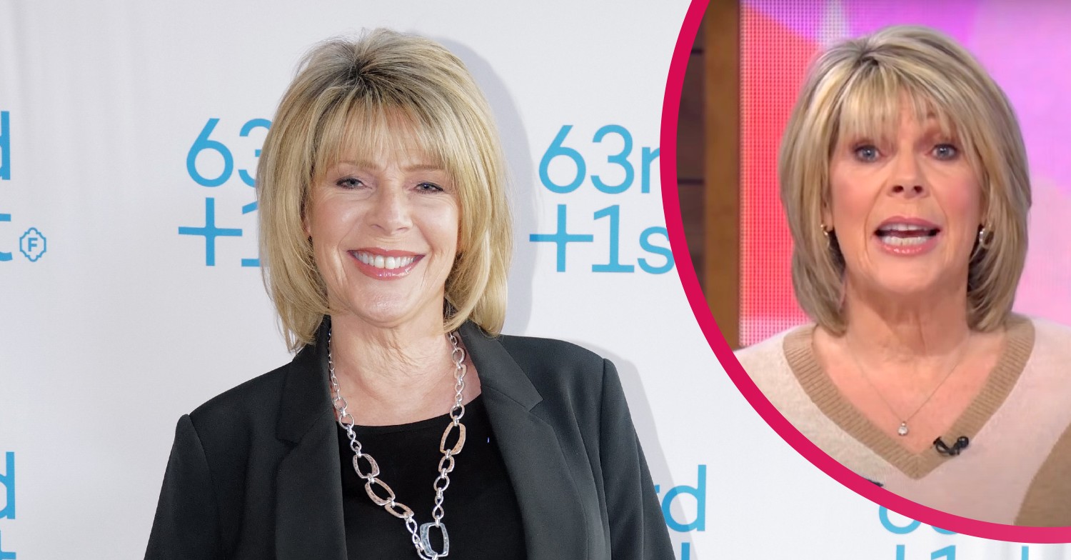 ruth langsford smiling at the camera. Ruth langsford speaking to camera on loose women