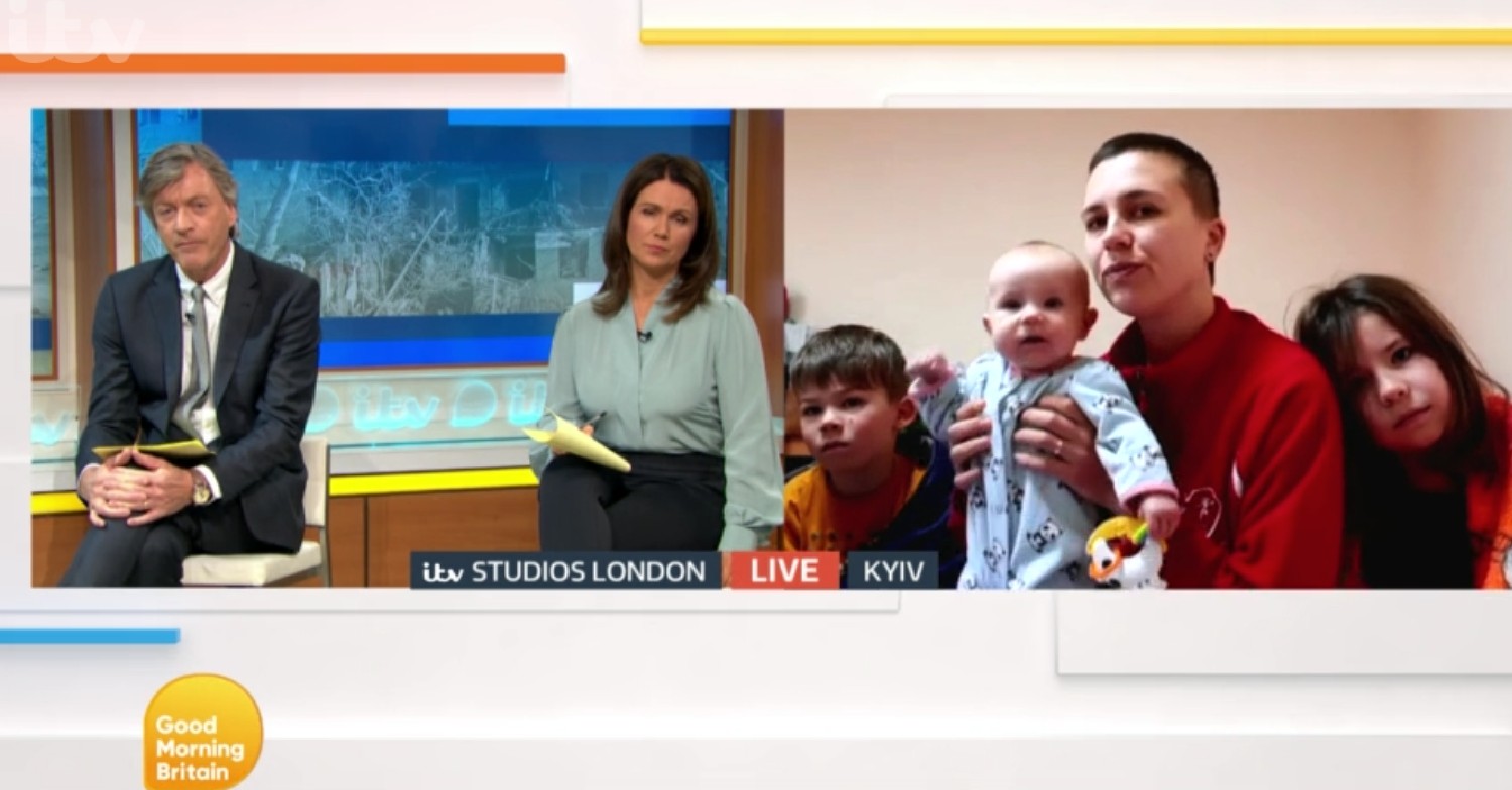 GMB today: Richard Madeley and Susanna Reid interviewing Ukrainian mother