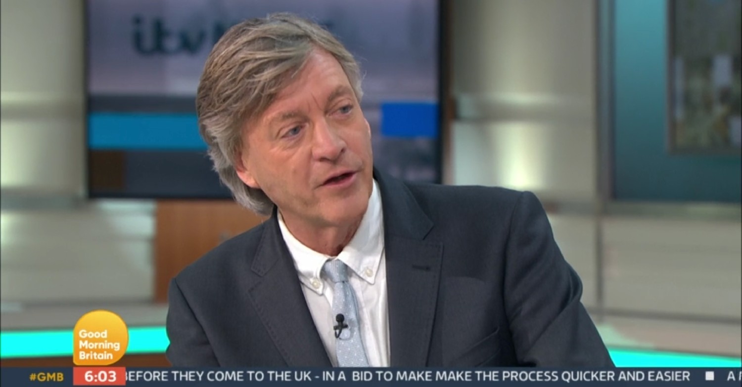 Richard Madeley looking to his left on GMB today