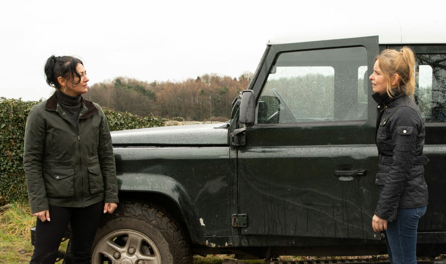 Moira abandon's Charity on the side of the road