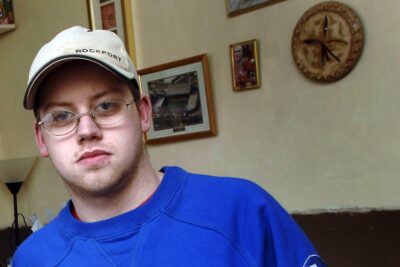 Craig Meehan posing in Karen Matthews' house