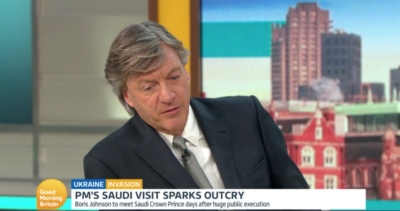 Richard Madeley hosting GMB in a suit