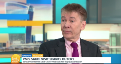 Andrew Pierce on GMB in a suit