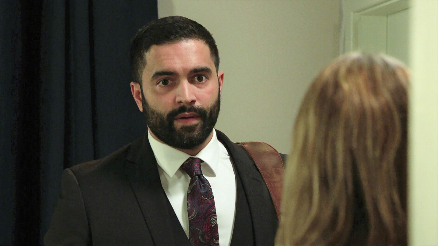 Imran looking worried in Corrie 