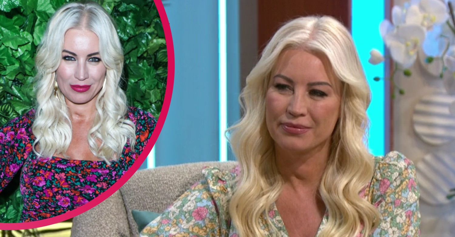 Denise Van Outen posing for cameras and on Lorraine