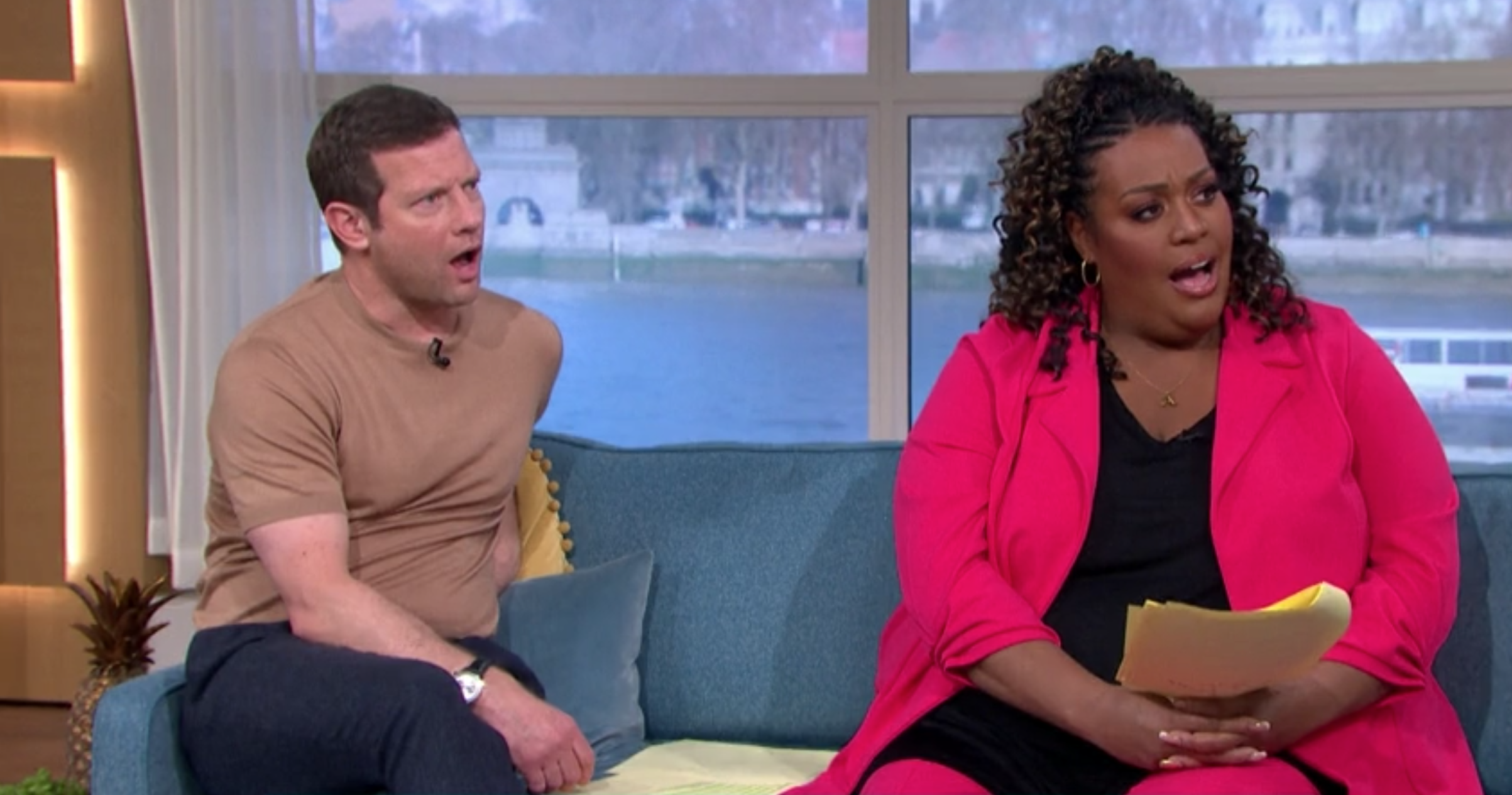 Dermot and Alison looking shocked