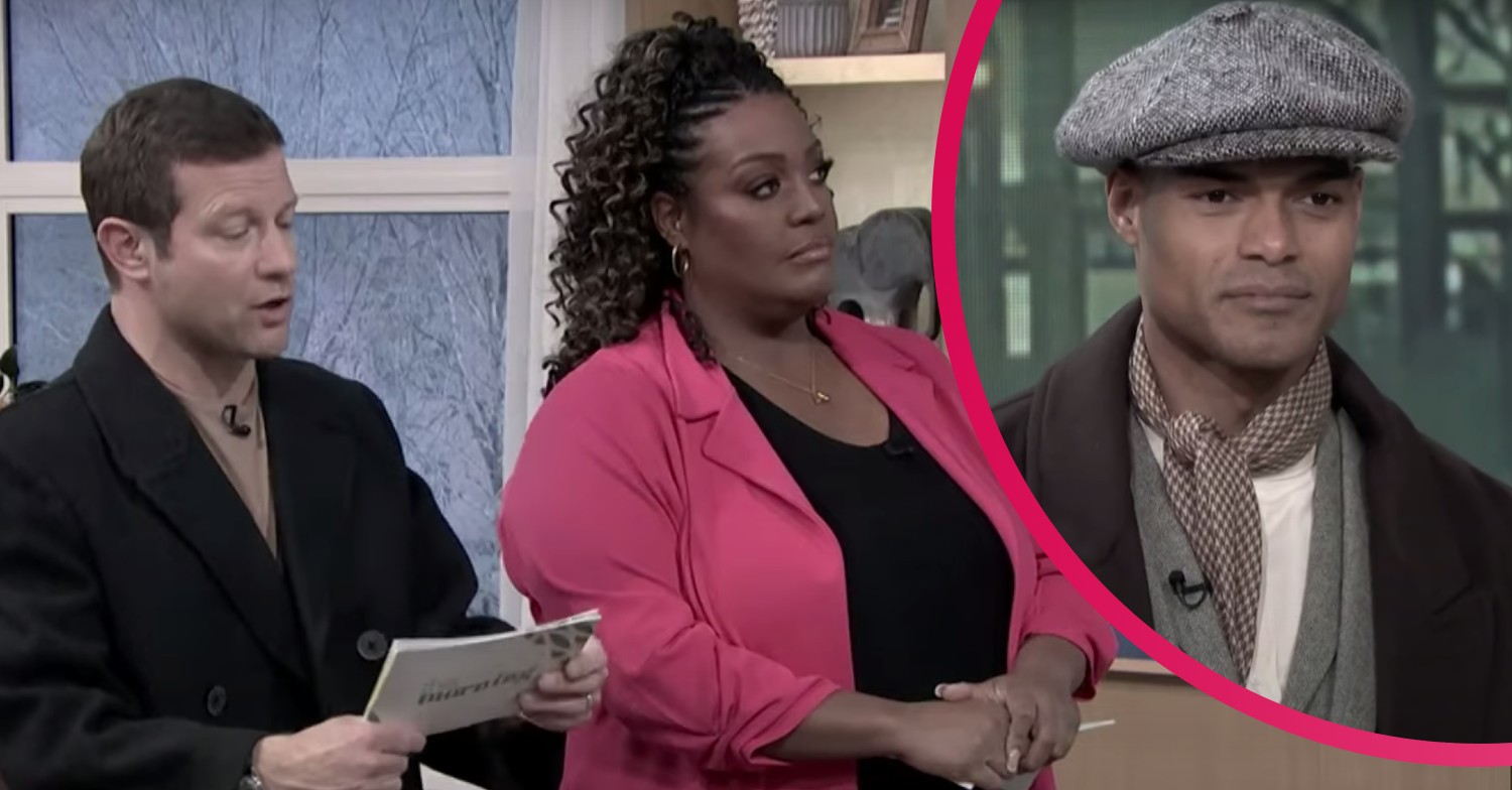 Alison, Dermot and a model on this morning