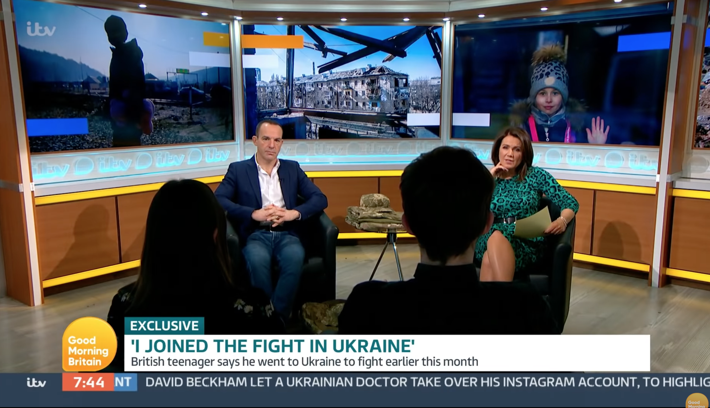 Two anonymous guests with Martin Lewis and Susanna Reid