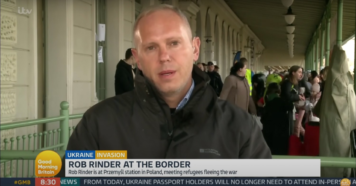 Robert Rinder talking to GMB from a busy station in Poland