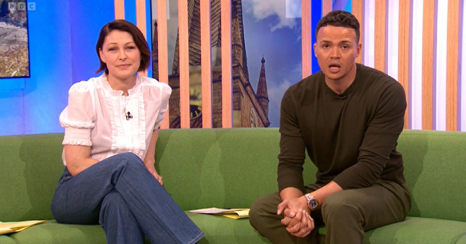 Emma Willis hosts The One Show with Jermaine Jenas