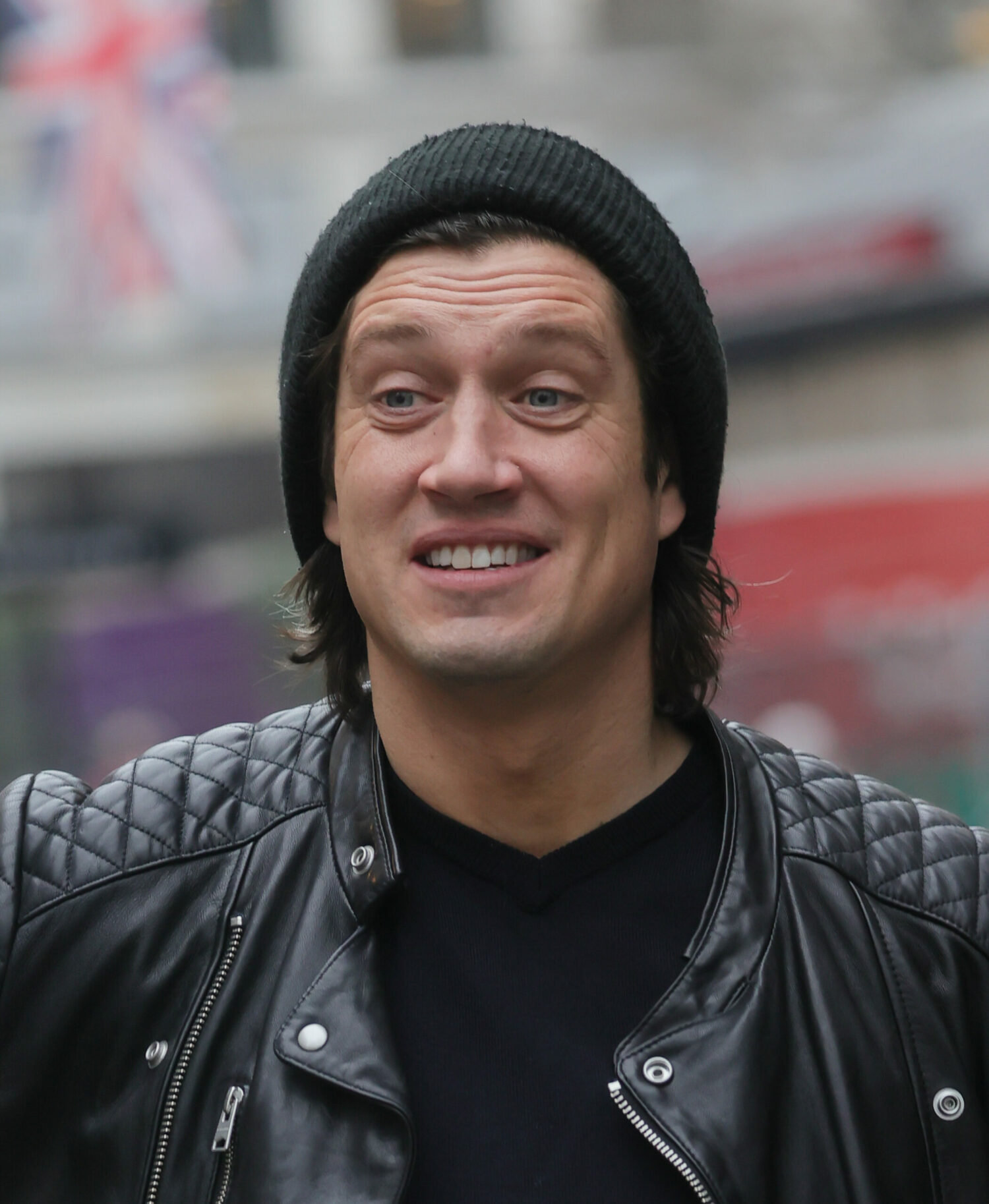 Vernon Kay wearing a beanie 