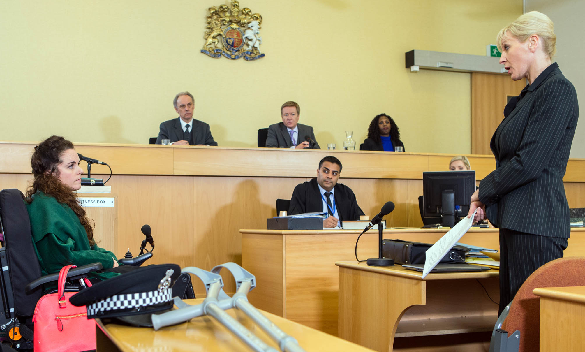 Izzy Armstrong in court in Coronation Street