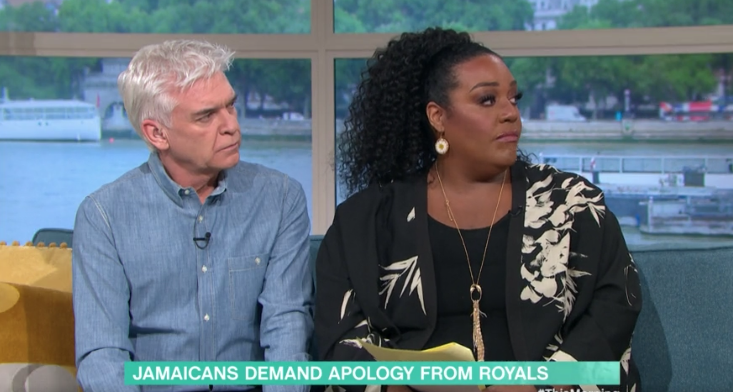 Phil and Alison looking annoyed on This Morning