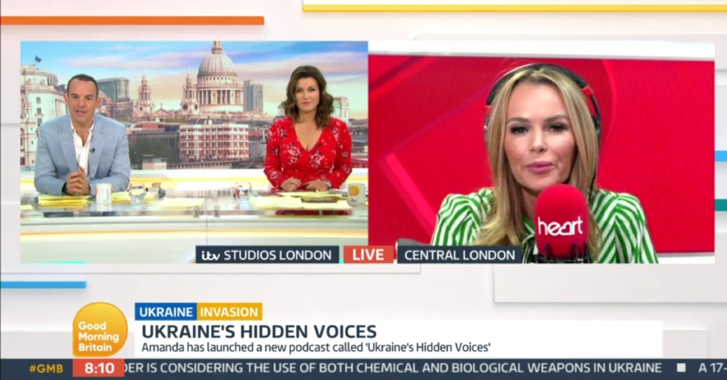 Martin Lewis and Susanna Reid interviewing Amanda Holden on GMB