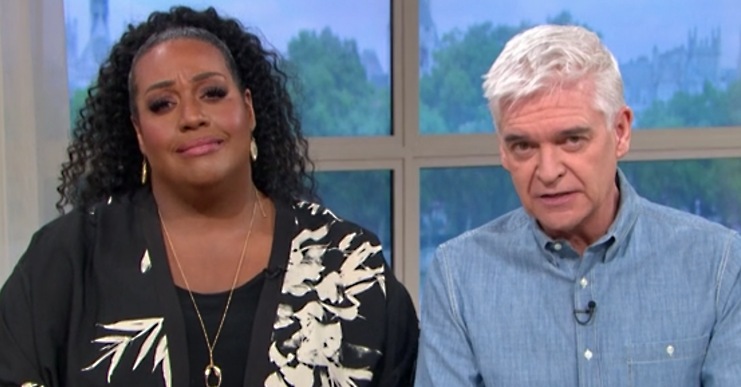 Alison and Phil sitting together on This Morning