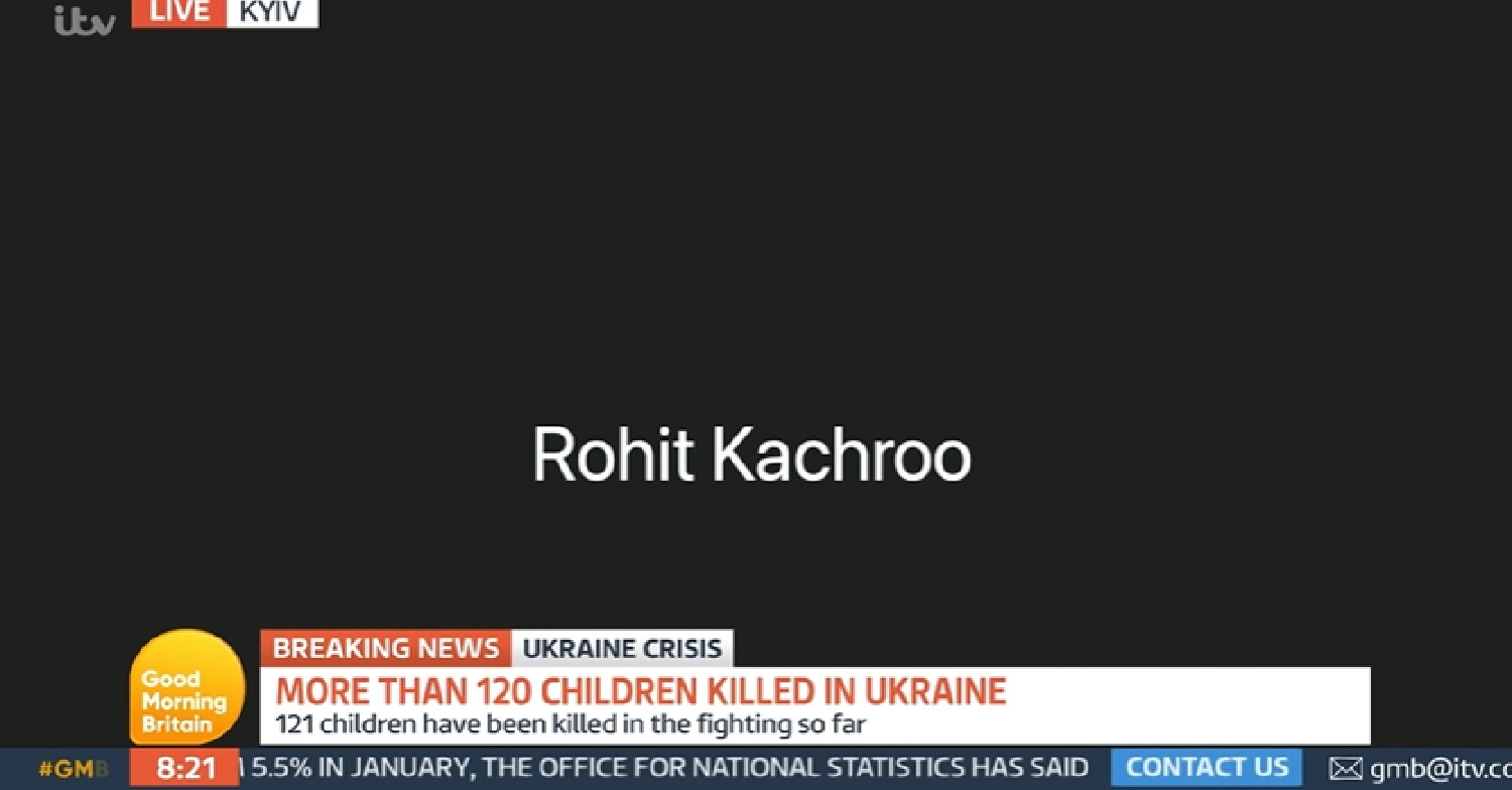 Rohit reporting from Ukraine on GMB today