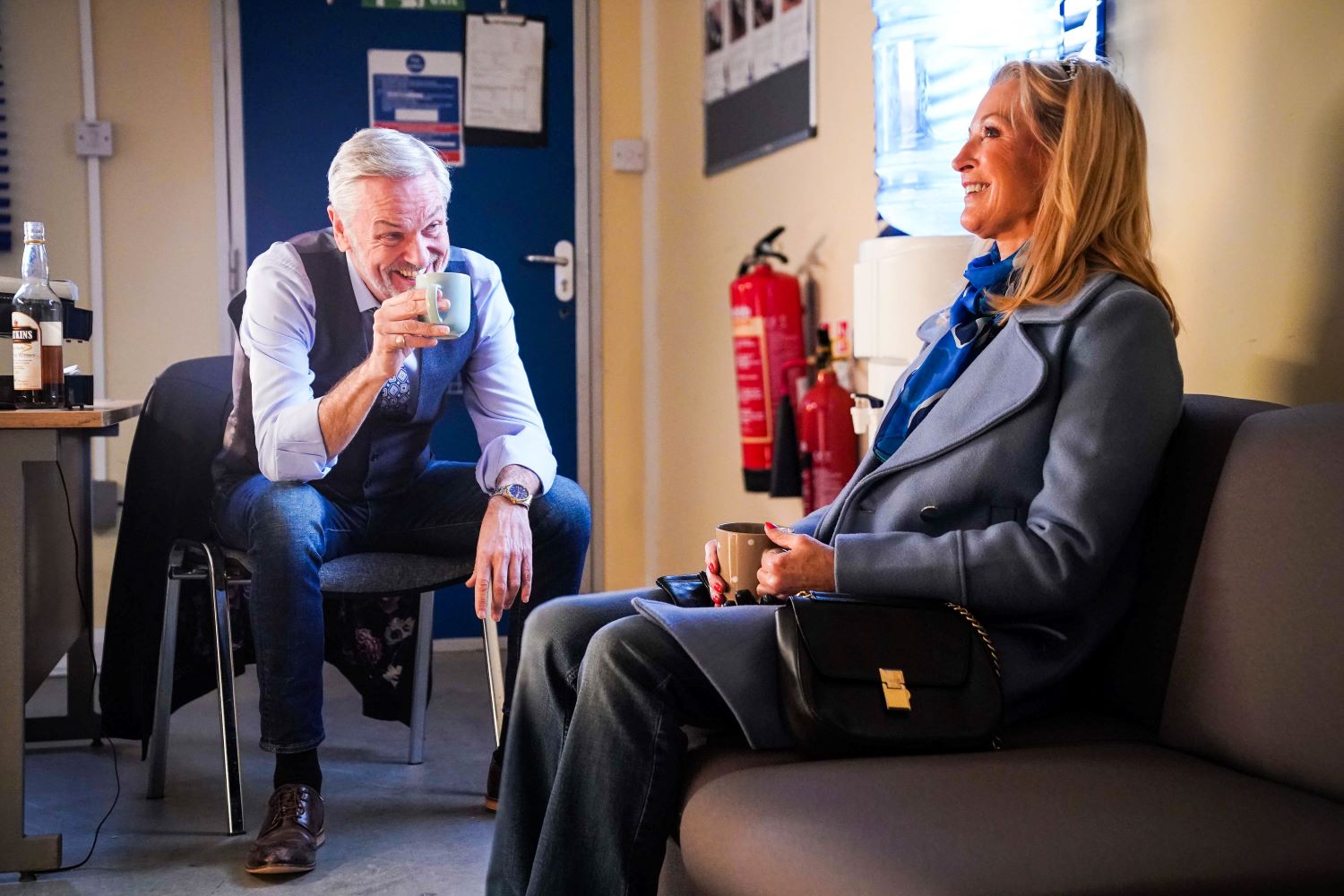 EastEnders Rocky and Kathy are locked in the car lot EMB TUE MAR 29