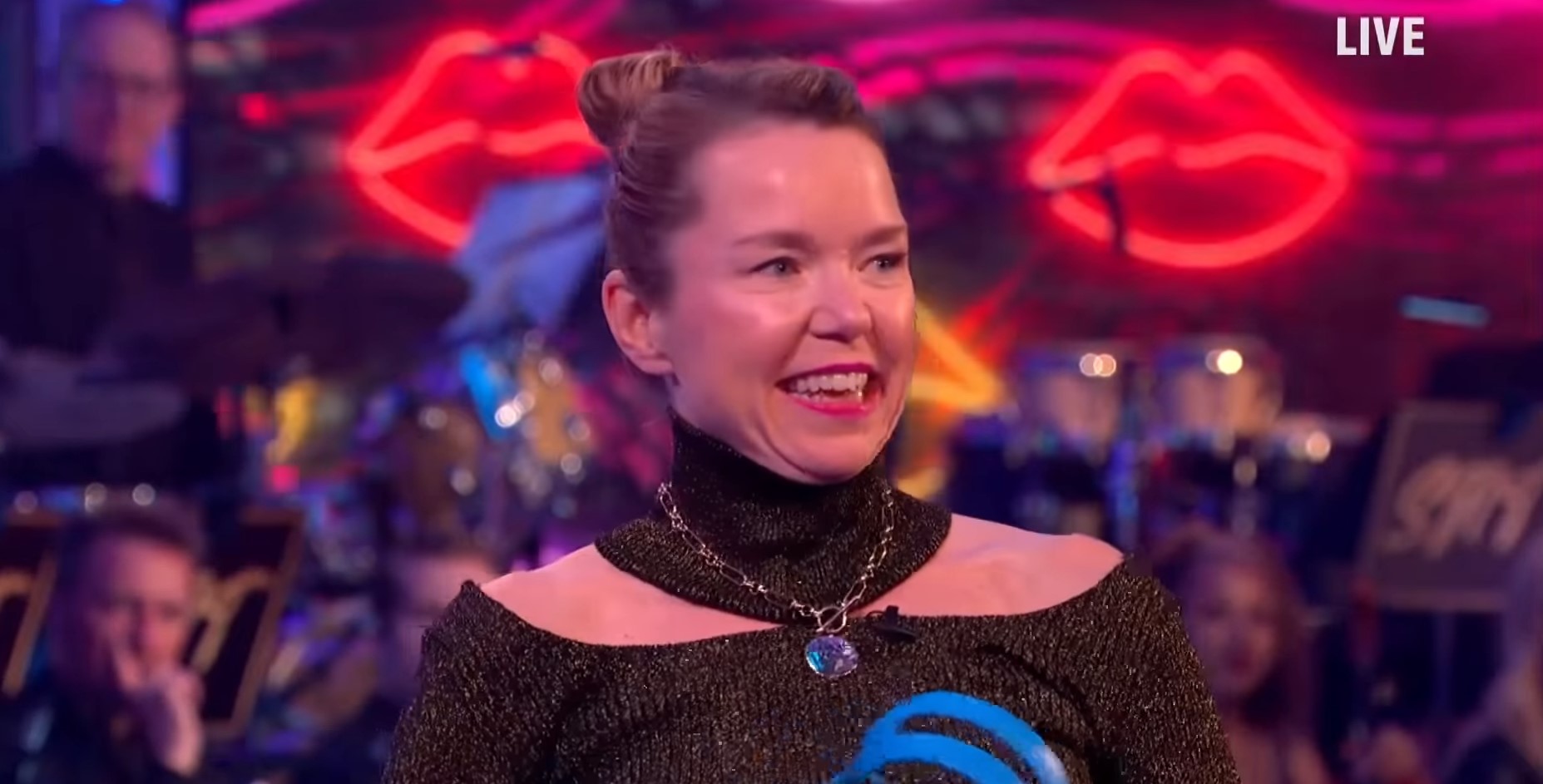 Anna Maxwell Martin as the star guest announcer on Saturday Night Takeaway