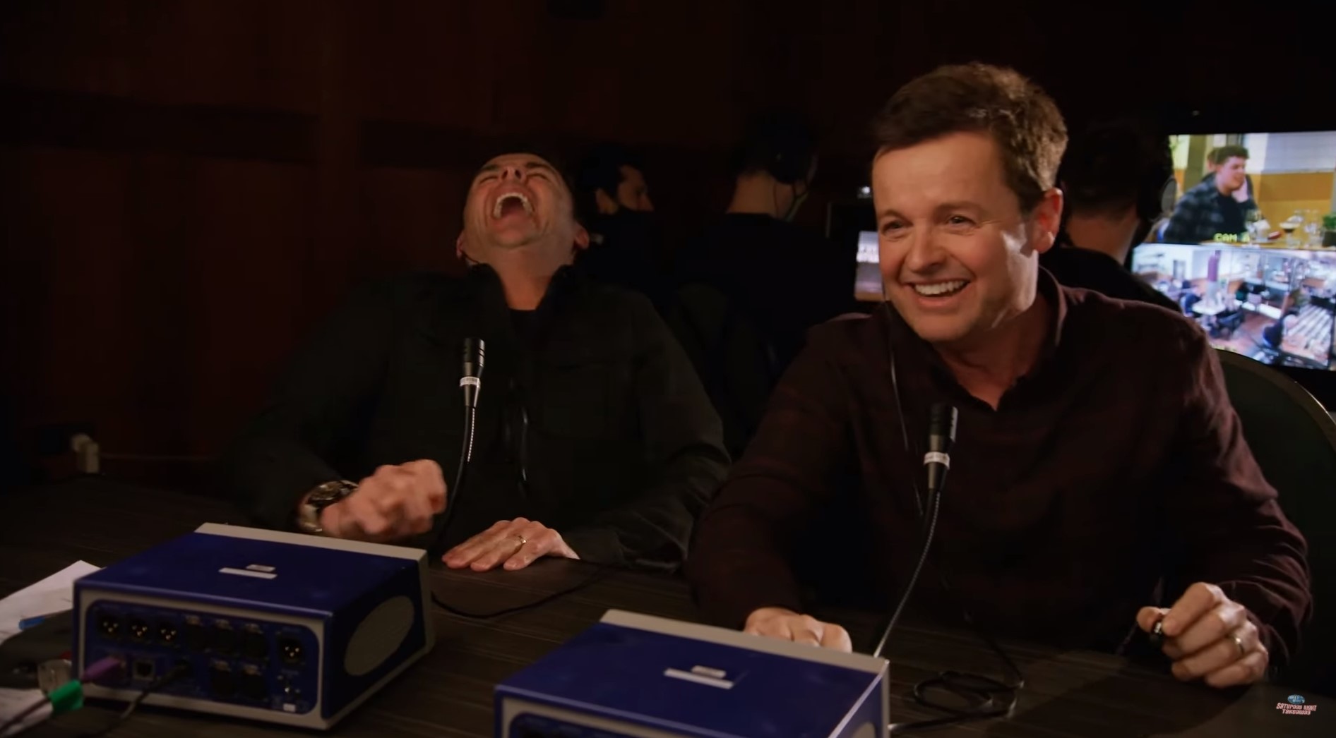 Ant and Dec in hysterics at Troy on Saturday Night Takeaway
