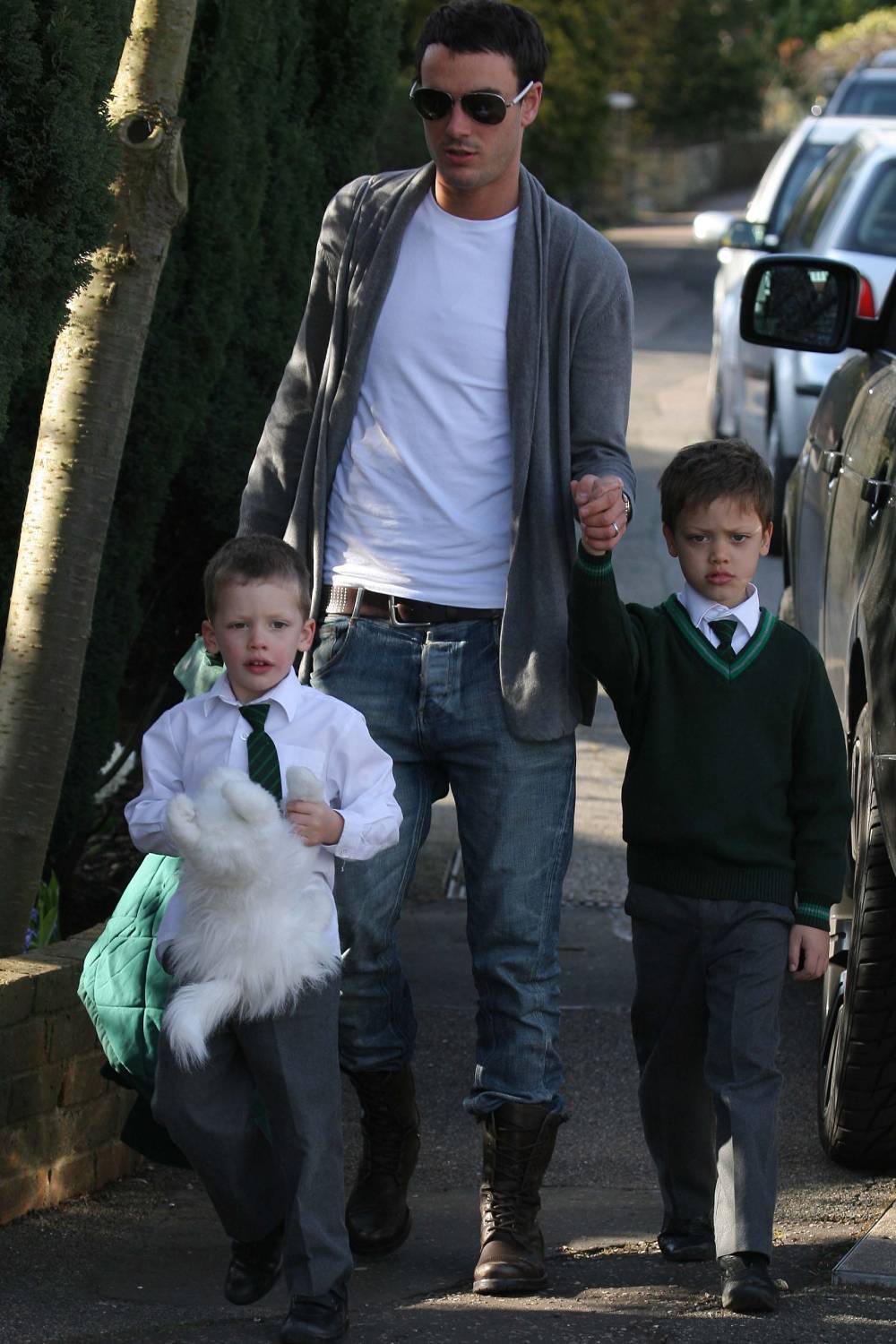 Jack Tweed walking Bobby and Freddie home to their mother from school