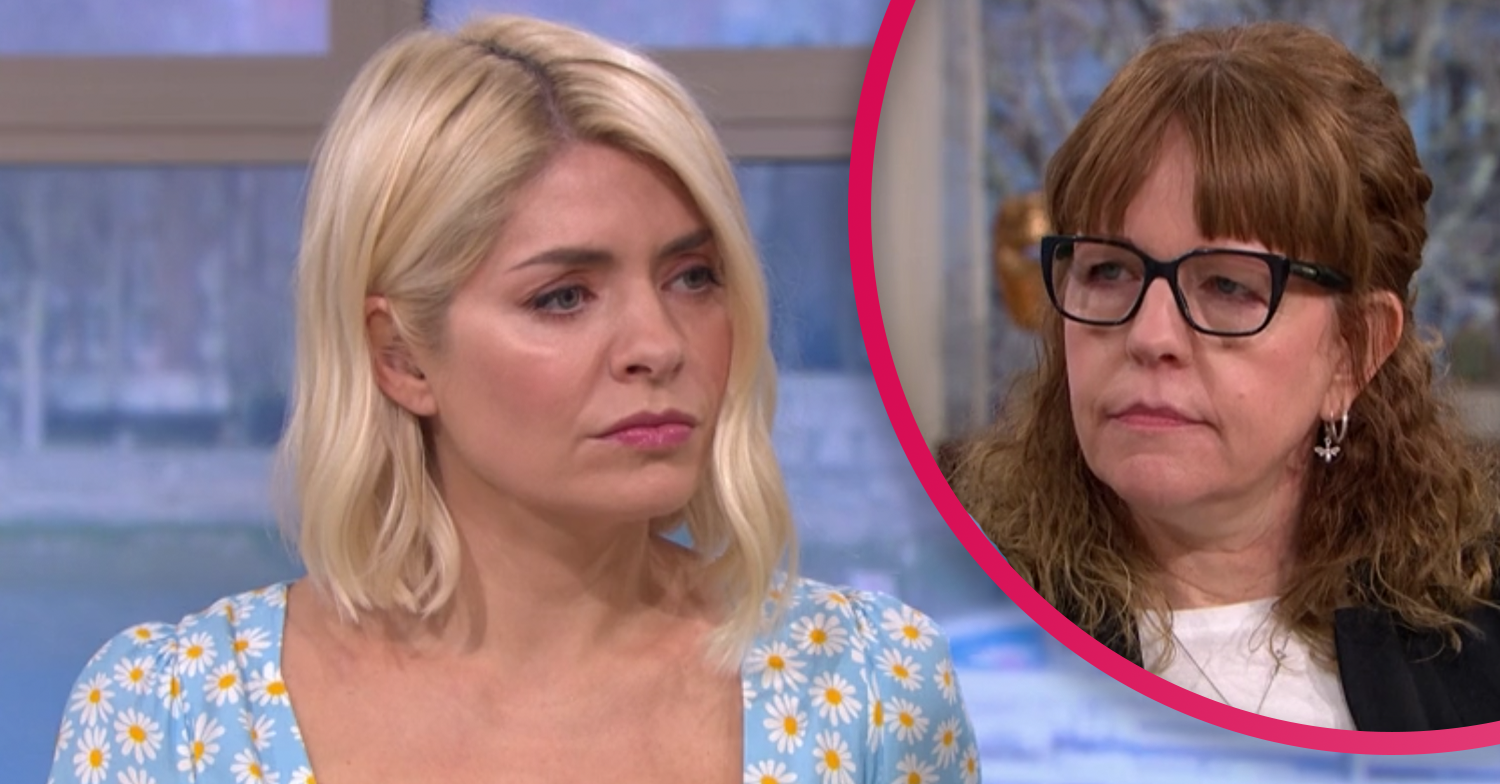 HOLLY WILLOUGHBY looking concerned on this morning