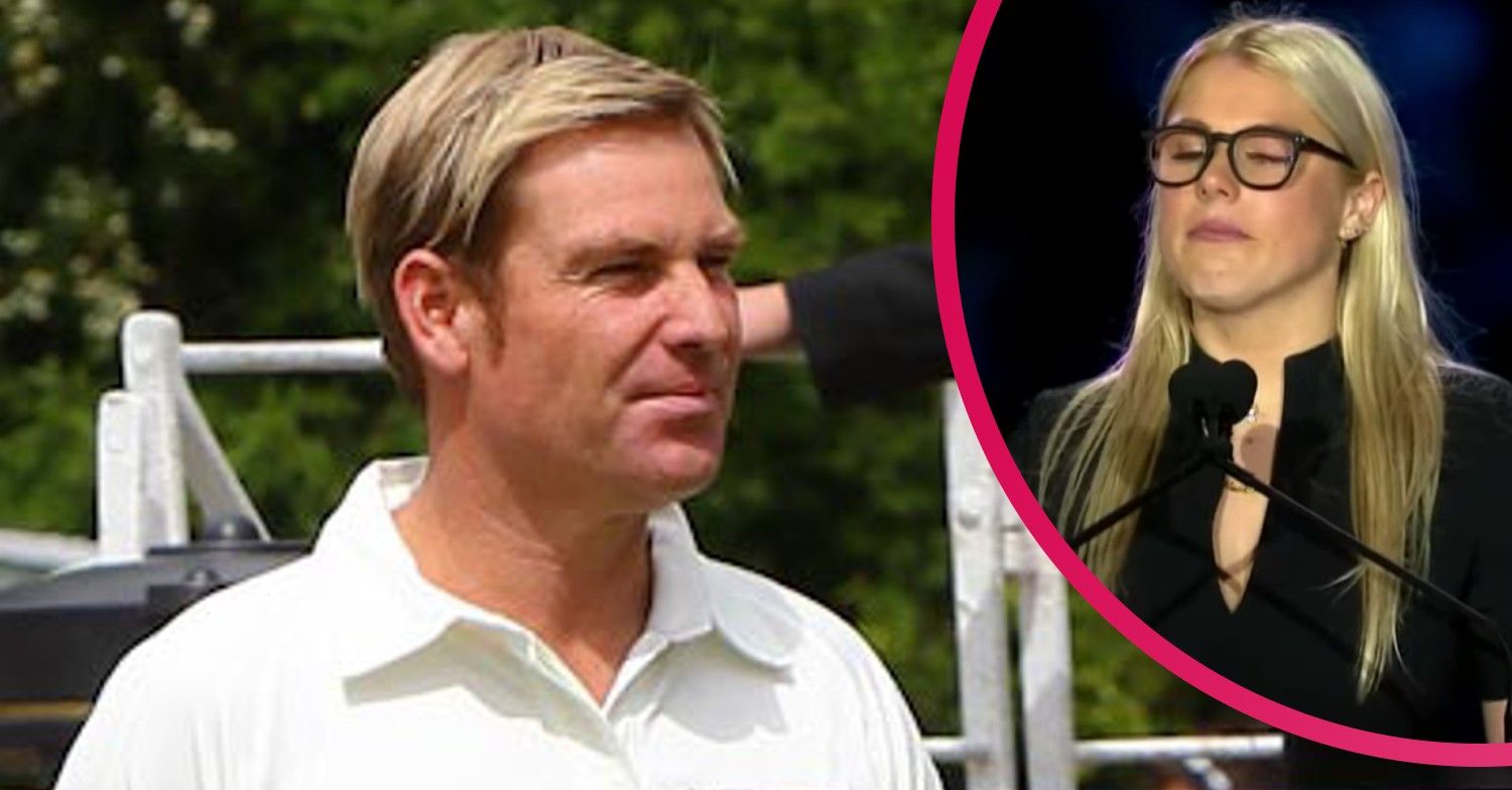 Shane Warne's daughter breaks down in tears as she delivers tribute to her late dad at memorial