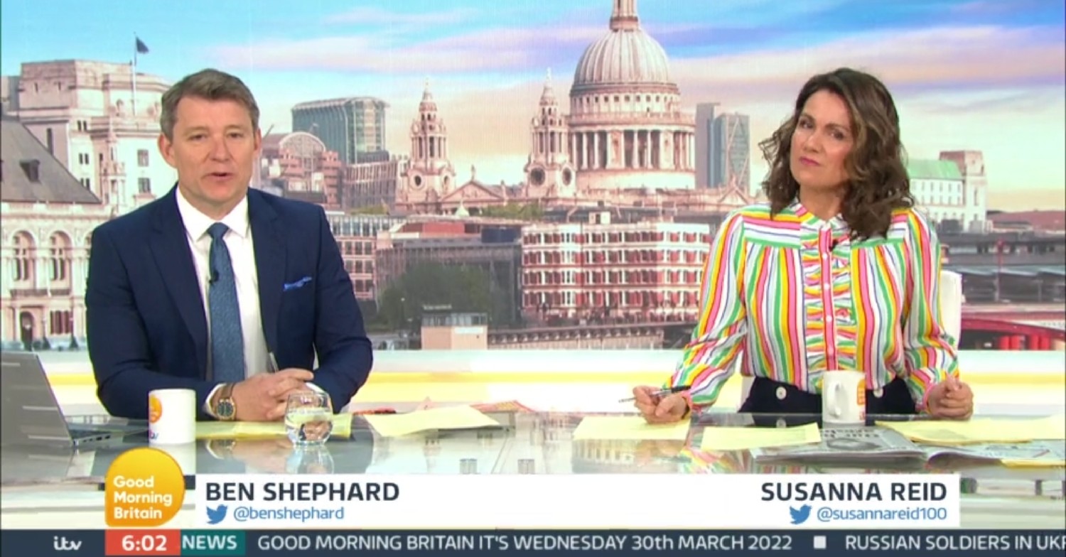 Susanna Reid, Ben Shephard on GMB today