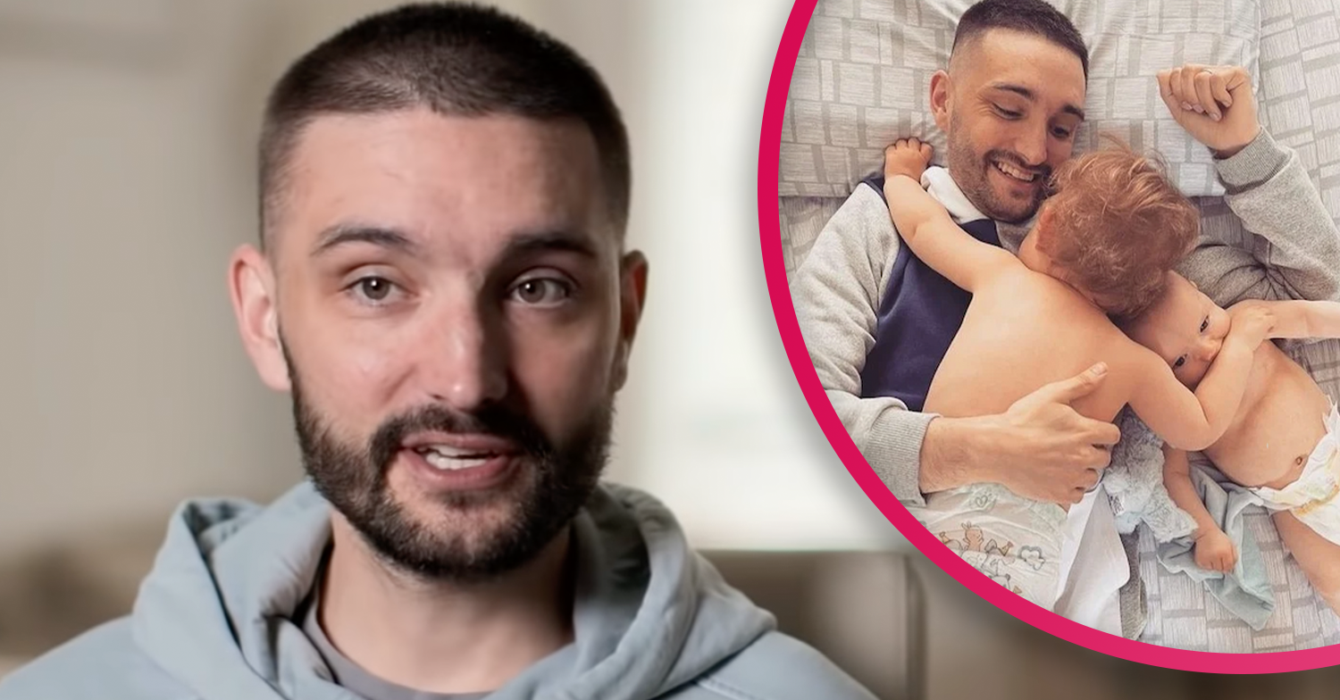 The Wanted star Tom Parker looking poorly with his kids cuddling him