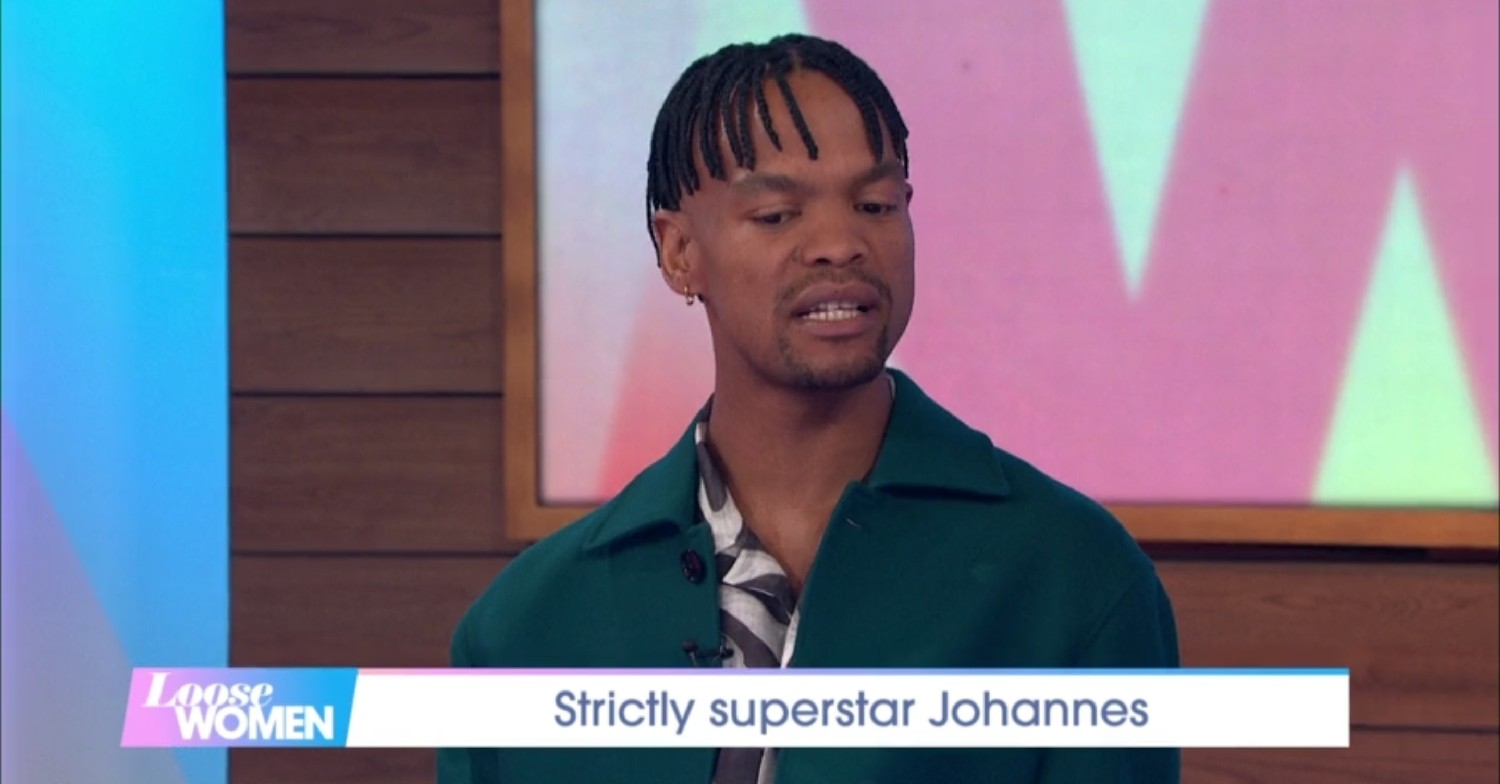 Strictly star Johannes Radebe speaking on Loose Women