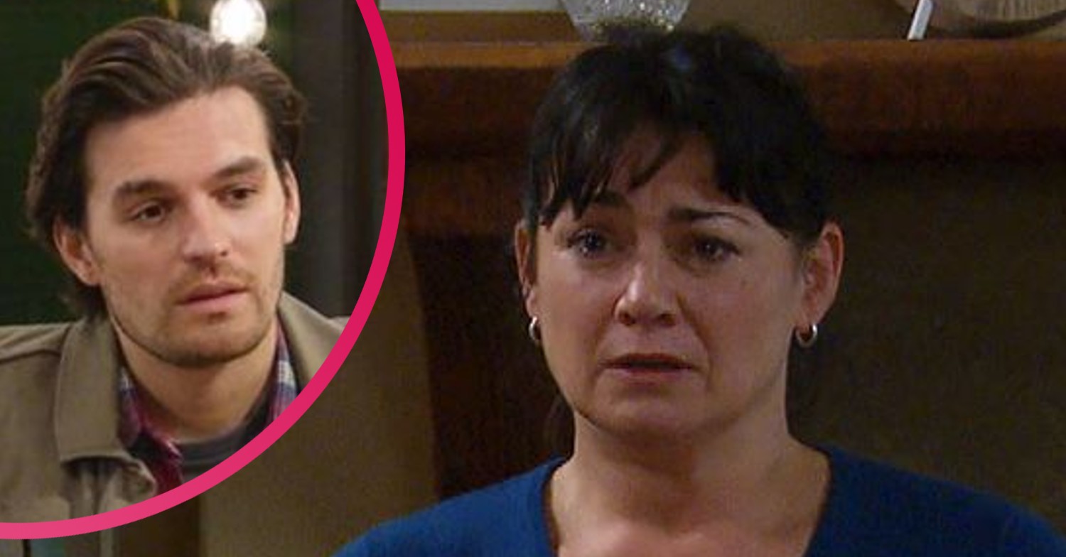 Emmerdale character moira and Mack on soap