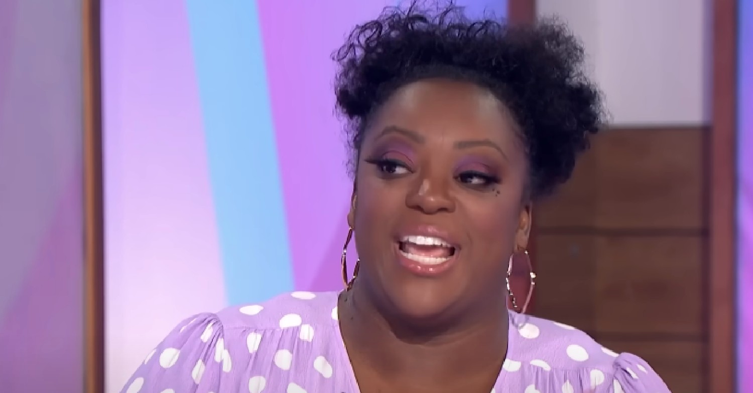 Judi Love in purple top on Loose Women