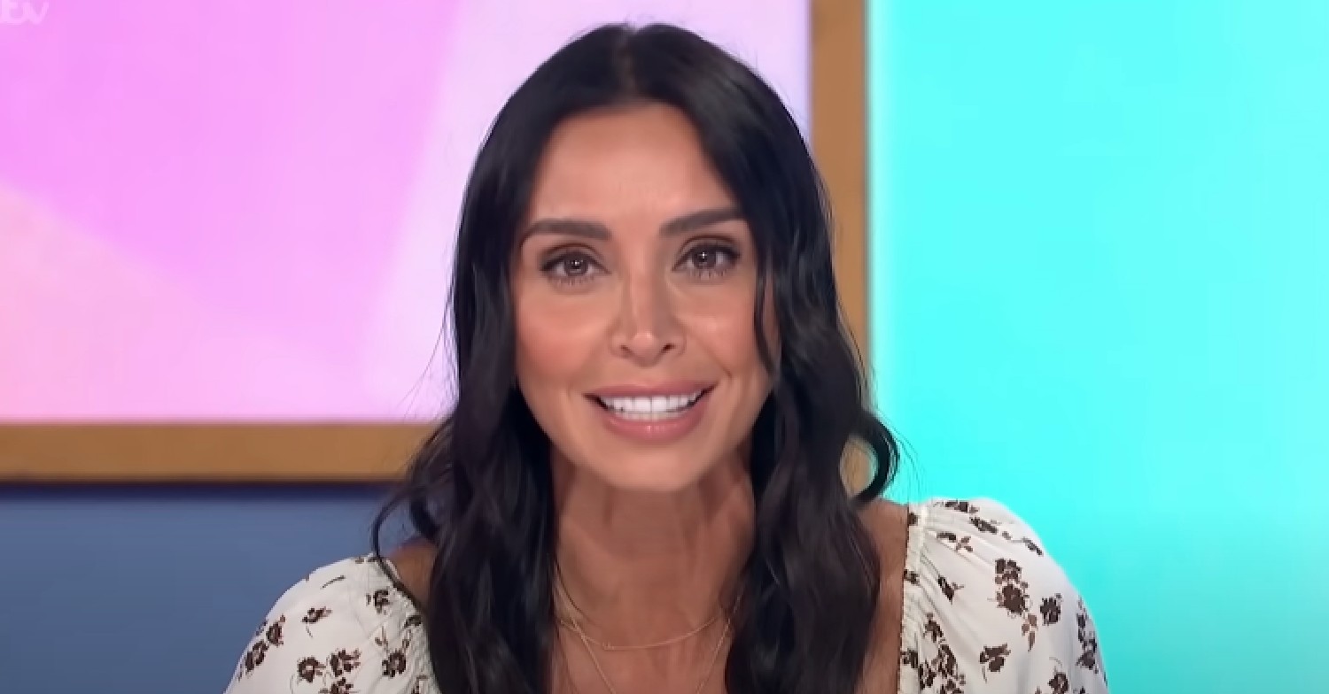 Christine Lampard speaking to camera on Loose Women