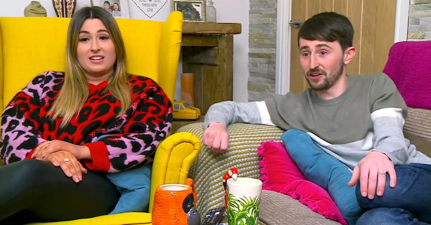 Gogglebox stars Sophie and Pete in their living room