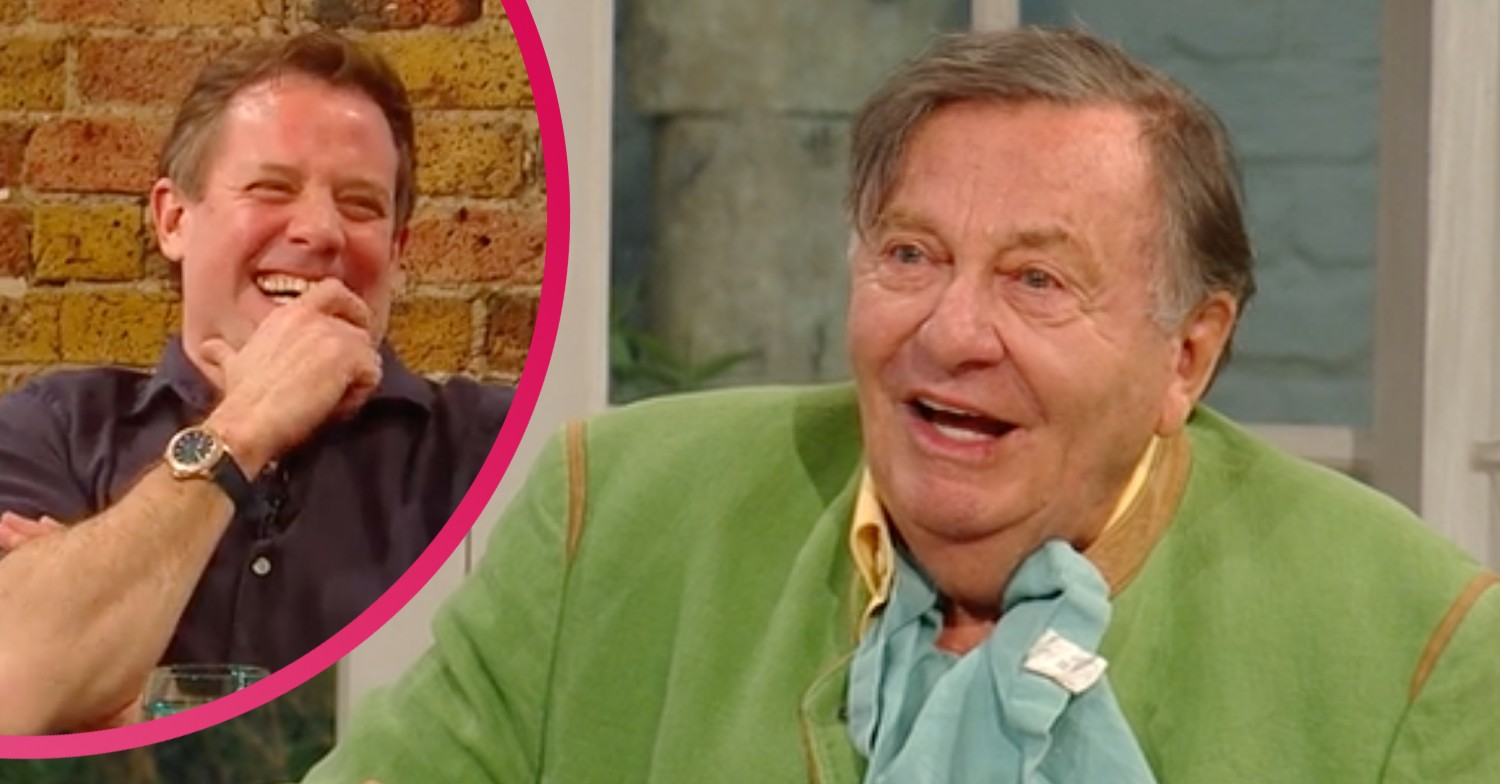 Saturday Kitchen today: Matt Tebbutt laughing at Barry Humphries