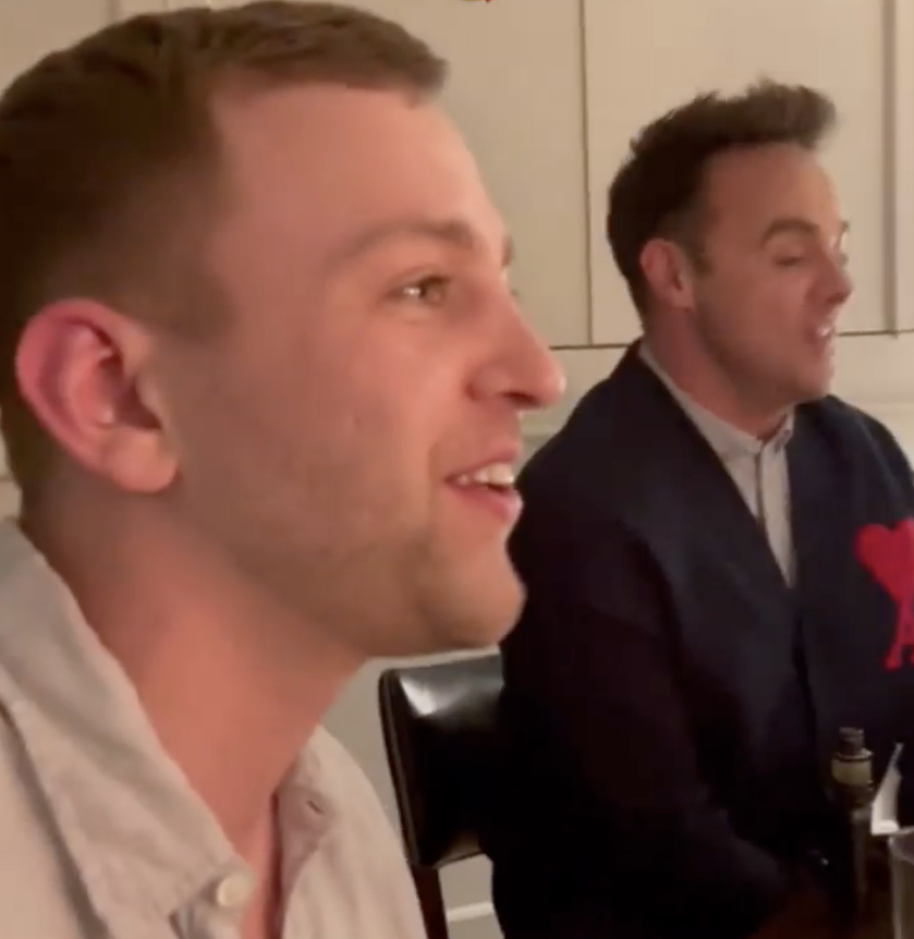 Phillip Schofield celebrating his birthday with Ant and Dec