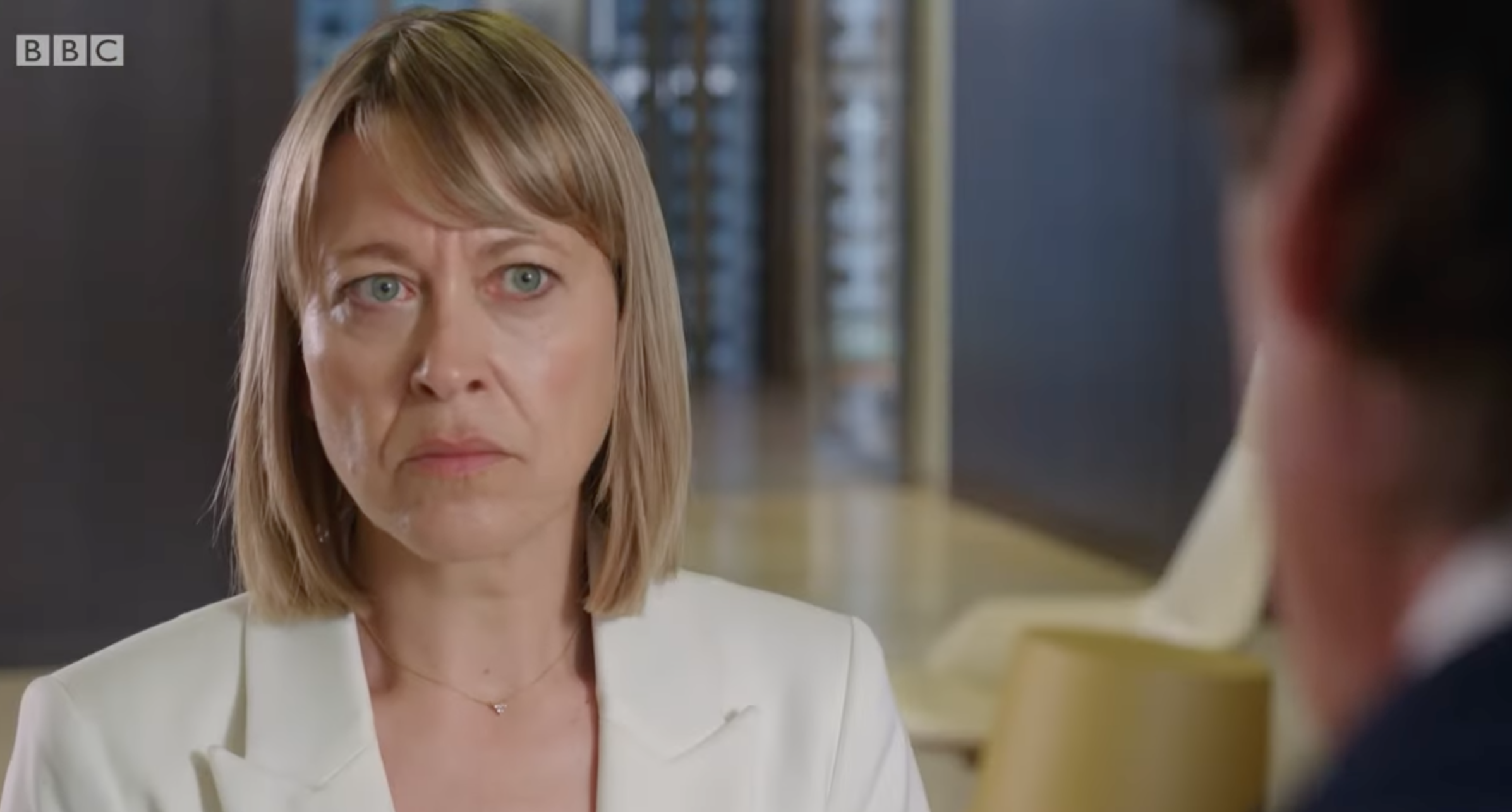 Nicola Walker looking angry in The Split