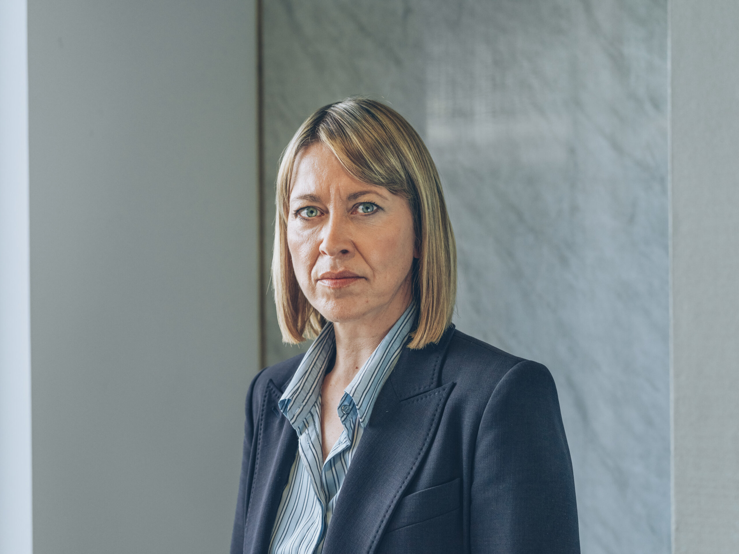 Nicola Walker pictured as Hannah from The Split looking sad
