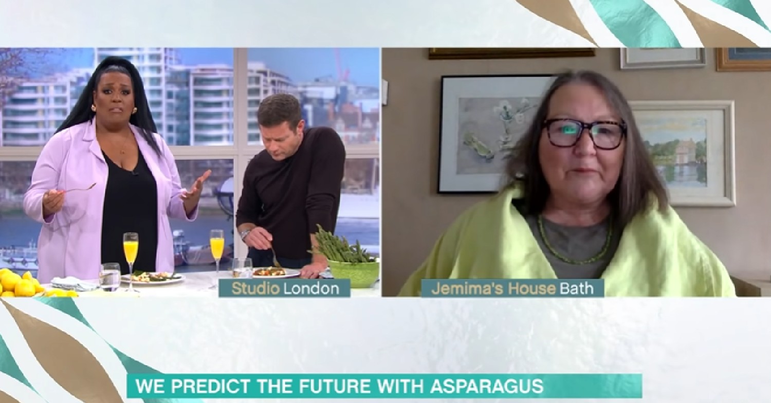 Alison Hammond, Dermot O'Leary and aspargus predicter on This Morning today